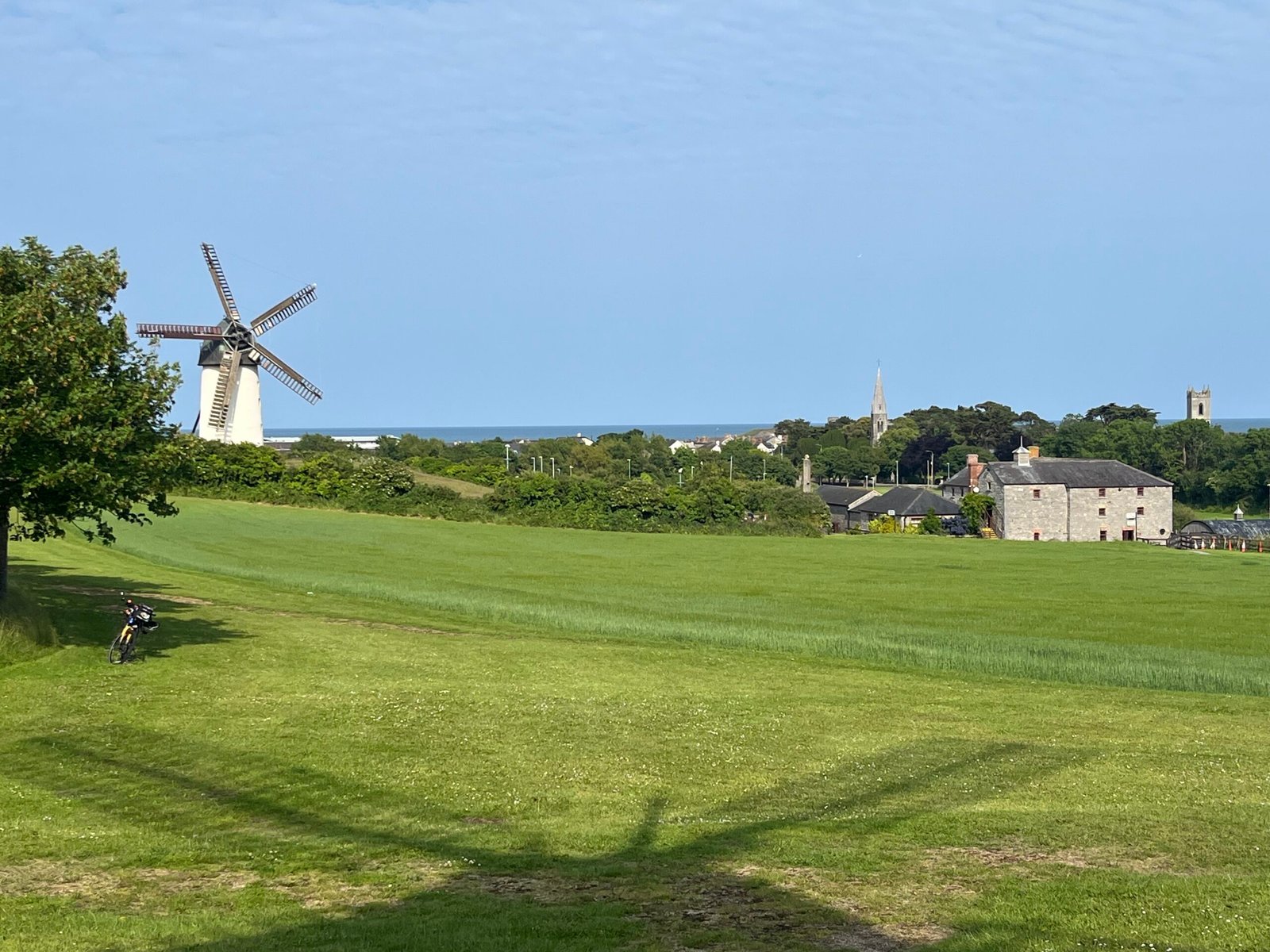 The five-sail windmill and historic buildings at Skerries Mills